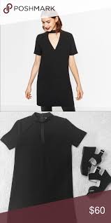 Zara Black Choker Dress Zara Black Choker Dress Has A Loose Fit With A Daring Cutout Simple And A P Black Choker Dress Choker Dress Perfect Little Black Dress