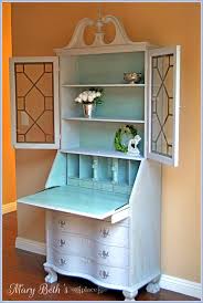 Do your work, pay some bills, write your novel, or whatever you want, but do. Repainted Secretary Desk Refurbished Furniture Repurposed Furniture Painting Wooden Furniture