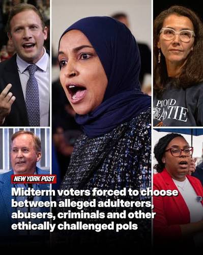 JUST IN: On Election Day, many voters across the country will be forced to decide whether to elect ethically and criminally challenged candidates as they juggle their political and moral priorities. From