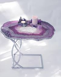 Geode Coffee Table Inspired By The Amethyst Luxurious Exclusive Furniture Bedside Or Couch Table Amethyst Bed In 2020 Geode Decor Exclusive Furniture Purple Sofa