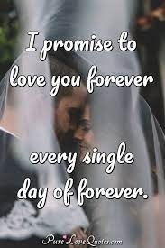 Here are some perfect quotes for the one you love that are charming and sweet. I Promise To Love You Forever Every Single Day Of Forever Purelovequotes