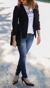 Black Blazer With Jeans Women 15 Ways To Wear A Black Blazer Blazer Outfits For Women Blazer Outfits Casual Black Blazer Outfit Casual