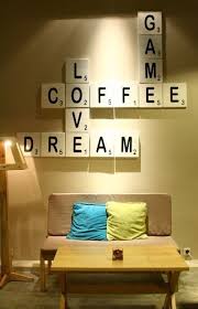 35 Impressive Word Scrabble Wall Decor Ideas Homiku Com Coffee House Decor Coffee Shop Design Coffee Shop Decor