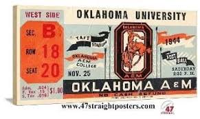 Oklahoma A M Football Ticket Osu Cowboys Oklahoma State