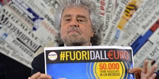 Risultati immagini per manifesto m5s no euro