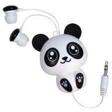 New Products Afg Retractable Panda Earbud Headphones Pandas Panda Gigante Panda Fofo