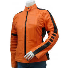 Black And Orange Motorcycle Jacket Women S Orange Leather Jacket Orange Leather Jacket Custom Leather Jackets Jackets