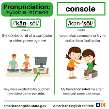 Pronunciation Syllable Stress Console English Language Learning English Vocabulary English Words