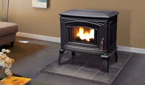 Heat is generated by both realistic flames and glowing embers. Enviro Products Pellet Meridian Cast Iron Freestanding Stove