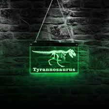 Tyrannosaurus Rex Skeleton Led Neon Sign Museum Led Lighting Wall Sign Dinosaur T Rex Acrylic Led Edge Lighting Art Led Neon Signs Neon Signs Wall Signs