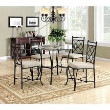 Mainstays 5 Piece Glass Top Metal Dining Set Walmart Com Kitchen Dinette Sets Metal Dining Set Glass Kitchen Tables