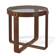Ralph Lauren Saddle Leather Side Table So Equestrian Furniture Side Table Leather Side Table