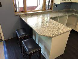 Ikea Bodbyn Off White Cabinets With Quartz Overhang For Counter Stools Quartz Is Himalayan Moon Ikea Quartz Countertop Kitchen Remodel Kitchen Decor