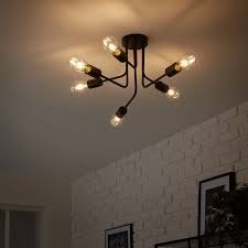 Plafonnier Design E27 Spider Metal Noir 6x60 W Inspire Leroy Merlin Plafonnier Design Plafonnier Plafonnier Cuisine