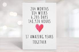 We are a fount of knowledge when it comes to anniversary gifts. Printable Anniversary Card 17th Anniversary Card Seventeenth Etsy Printable Anniversary Cards Anniversary Cards 20th Anniversary Cards