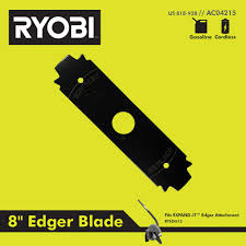 Ryobi edger blades are easy to change and are typically held on with one nut. Ryobi 8 In Replacement Edger Blade Ac04215 The Home Depot