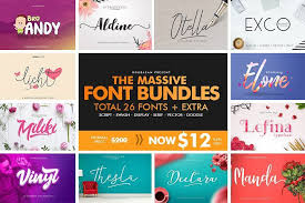 This versatile font family comes with alternates and swashes that range in price from £9.99 to £26.99 per style, with great. The Massive Font Bundles 47235 Script Font Bundles Font Bundles Premium Fonts Fonts