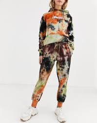 Black And Orange Tie Dye Sweatpants Ellesse Tracksuit Bottoms In Washed Tie Dye Two Piece Asos Tracksuit Bottoms Tracksuit Tie Dye