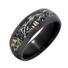 Fable Designs 8mm Black Zirconium With Mossy Oak New Break Up Camouflage Inlay Wedding Band Size Camo Wedding Rings Sets Camo Wedding Rings Camo Wedding Bands