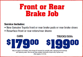 Front Or Rear Brake Job Front Brake Or Rear Brake Service Coupon Houston Tx Autonation Toyota Gulf Freeway Parts