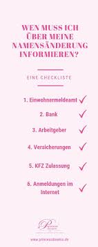 Hochzeitstipps Wen Muss Ich Uber Meine Namensanderung Nach Der Hochzeit Informieren Mit Dieser Prakti Namensanderung Hochzeit Hochzeitstipps Namensanderung