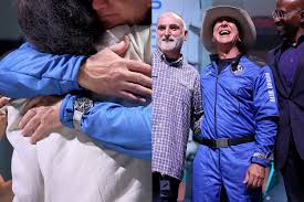 Jeff bezos was so triumphant he was practically glowing at a press conference following the blue origin's first crewed mission to space, 21 years after he founded the company in 2000. Nw5tnkpm45kzjm