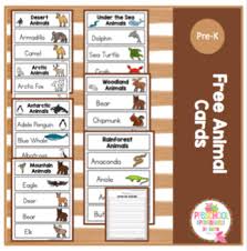 free animal cards for pocket charts