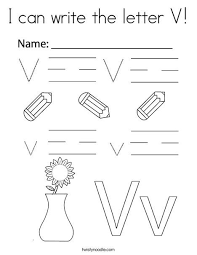 I Can Write The Letter V Coloring Page Twisty Noodle Lettering Letter V Writing