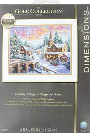The gold collection kits are wonderfully detailed with full and half cross stitches. Dimensions Cross Stitch Kit 16x12 Holiday Village Createforless