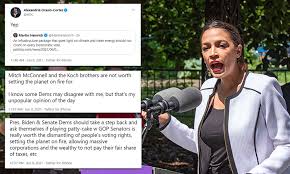 Democrats are pushing to include green initiatives, as well as tax increases to pay for the legislation. Aoc Biden Could Lose Infrastructure Votes If Climate Proposals Nixed Daily Mail Online
