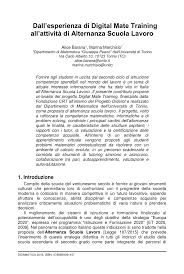 Pdf Dall Esperienza Di Digital Mate Training All Attivita Di Alternanza Scuola Lavoro
