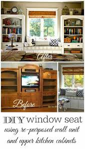 Golden Boys And Me Repurposed Wall Unit Take Two Diy Window Seat Repurposed Furniture Diy Wall Unit