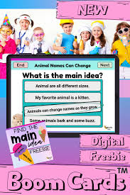 Main Idea Distance Learning Resource For Elementary Students Boom Cards In 2020 Teacher Resources Speech Therapy Materials Upper Elementary Resources