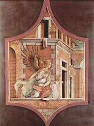 10.8 × this miniature of the annunciation faces the beginning of the text of the service of matins in the. Annunciation Angel 1482 Carlo Crivelli Wikiart Org