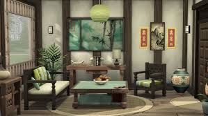 The Asian Living Room No Cc Has Been Used Asian Living Rooms Sims House Living Room Sims 4