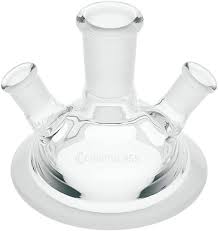 Chemglass CG-1940-A-01 Series CG-1940-A Three Neck Reaction Vessel Lid with  60 mm Schott Flange, 24/40 Center Neck, 2-14/20 Side Necks on 30° Angle:  Amazon.com: Industrial & Scientific