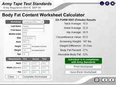 Army Tape Test Standards 2010 Forms Interactive Military