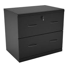 The sliding drawers include spots for labels, which makes organization a breeze. 2 Drawer Lateral Wood Lockable Filing Cabinet Black Walmart Com Walmart Com
