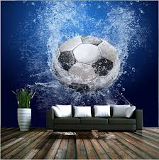 Aliexpress Com Buy Modern 3d Wallpaper Football Photo Wallpaper Wall Mural Boys Kids Girls Room Decor Club Bedr Boy Girl Room Wall Wallpaper Girls Room Decor
