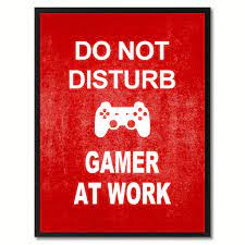 Don T Disturb Gamer Funny Signredprint On Canvas Picture Frameshome Decor Wall Art Gifts