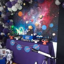 Planets and outer space travel decorating ideas. Galaxy Party Decor Disposable Tableware Kits Outer Space Rocket Astronaut Space Themed Kids Birthday Party Decoration Supplies Buy At The Price Of 1 16 In Aliexpress Com Imall Com