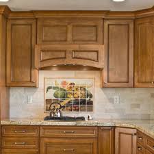 Wine tile mural kitchen backsplash with grape vine, wine bottles, wine glasses. Italian Tile Mural Houzz