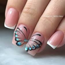 Nails Decorated With Butterflies Mong Tay Mong Chan Mong Coffin