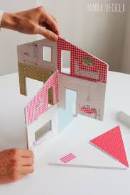 Caseta De Cartro Pluma Casita De Carton Pluma Casinha De Cartao Pluma Cardboard Dollhouse Diy Kids Toys Diy Doll