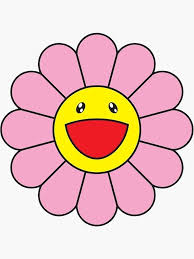 Takashi Murakami Pink Flower Sticker By Andi0521 In 2020 Indie Drawings Hippie Painting Flower Graphic