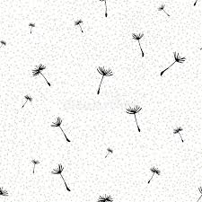 Floral Background Seamless Pattern With Dandelion Fluff Silhouette On A White Background Speckled Beauti In 2020 Floral Background Beautiful Nature Seamless Patterns