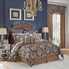 Black And Gold California King Comforter Set Buy Croscill Cordero Reversible California King Comforter Set In Dark Blue From Bed Bath Bedroom Comforter Sets Comforter Sets Master Bedroom Comforter Sets