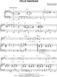 Jose Feliciano Feliz Navidad Sheet Music In A Major Transposable Download Print Sku Mn0098342