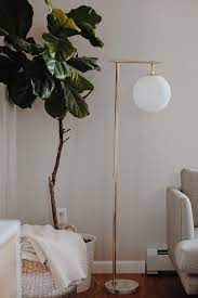 Previous To This Our Living Room Light Was An Arc Lamp It Felt In The Way And Never Quite Stable Enough Gold Floor Lamp Floor Lamp Bedroom Lamps Living Room