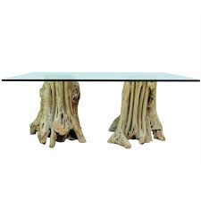 Taken directly from nature, each table will differ in shape and form, giving each one unique organic beauty. 2 Cypress Tree Root Trunk Driftwood Dining Table Desk Double Pedestal Bases Driftwood Dining Table Dining Table Burled Wood Coffee Table